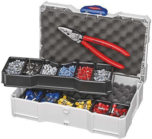KNIPEX Aderendhülsensortiment 1252-tlg. 0,50-10,00 mm² mit Automatik-Abisolierzange im Systainer