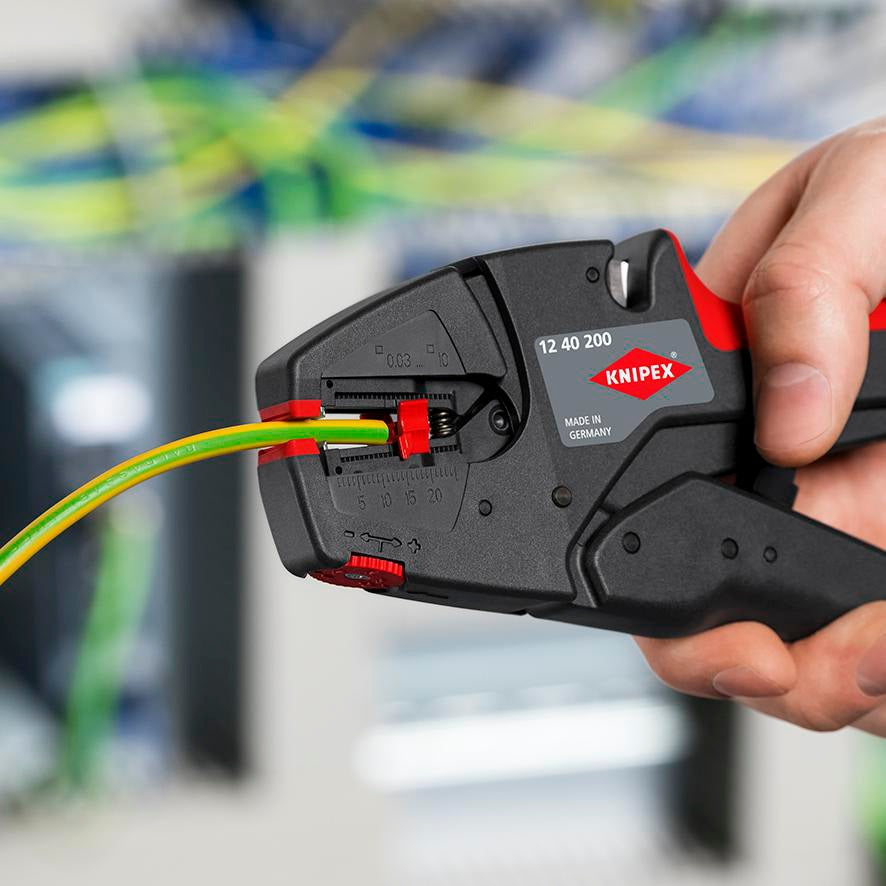KNIPEX Automatikabisolierzange EvoStrip 200 mm für 0,03-10 mm² – selbsteinstellend, mit Drahtschneider
