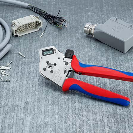KNIPEX Vierdornpresszange 240 mm – Digitale Crimpzange für 0,14–6 mm² (AWG 26–10)