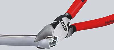 KNIPEX Seitenschneider für Kunststoffe 180 mm mit Kunststoffüberzug und Öffnungsfeder