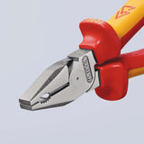 KNIPEX Kraftkombizange VDE 225 mm – 35 % Kraftersparnis, verchromt, Mehrkomponenten-Griff