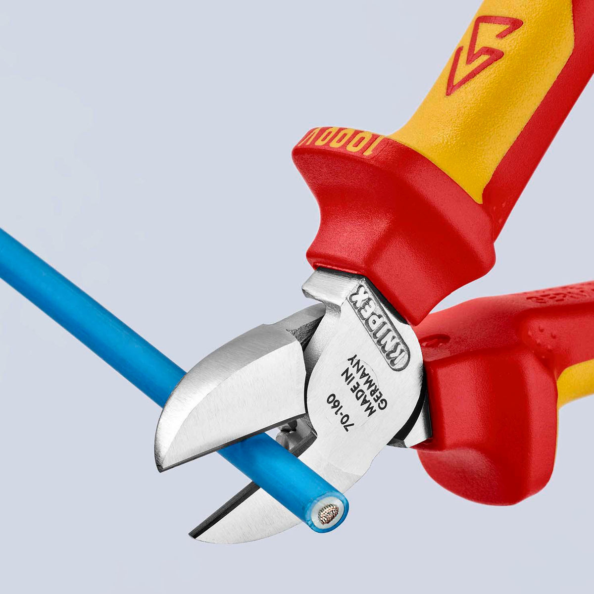KNIPEX Seitenschneider VDE 160 mm – isoliert bis 1000 V, gehärtete Schneiden