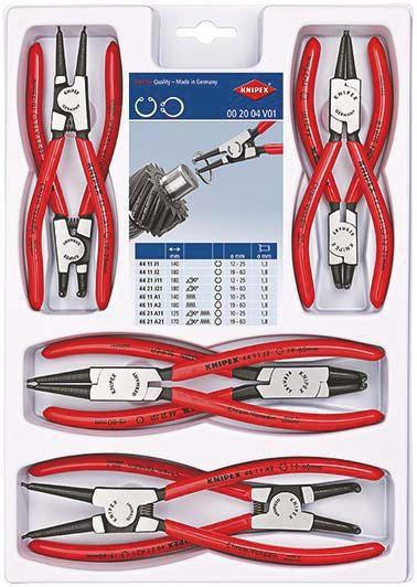 KNIPEX Sicherungsringzangensatz 8-teilig für Innen- und Außenringe 10-60 mm