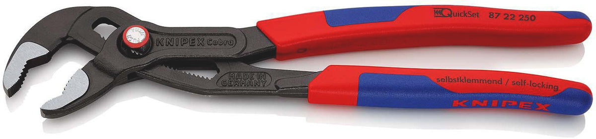 KNIPEX Cobra® Wasserpumpenzange 180 mm – Selbstklemmend, 18 Einstellpositionen, Comfort-Griff