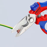 KNIPEX Elektriker-/Handwerkerschere 160 mm mit Mehrkomponenten-Hüllen und Crimpstellen