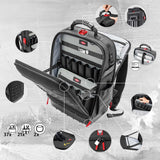 KNIPEX Werkzeugrucksack Modular X18 – 21 Haltelaschen, 37 Taschen, 15 kg Tragfähigkeit, Recycling-Nylon