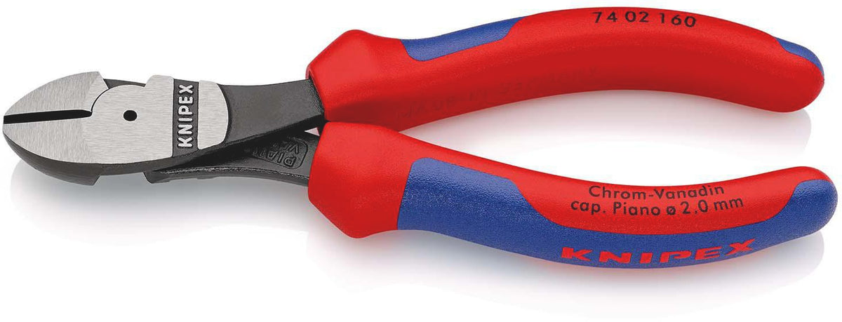 KNIPEX Kraftseitenschneider 140 mm, poliert, Form 0, Mehrkomponenten-Hüllen – 20 % Kraftersparnis
