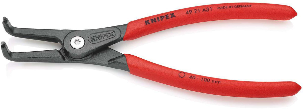 KNIPEX Außensicherungsringzange A 01 für Wellen Ø 3-10 mm, 90° gewinkelt, 130 mm