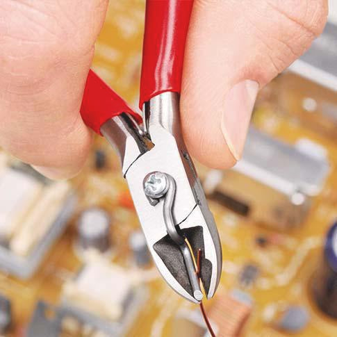 KNIPEX Elektronik-Seitenschneider 115 mm, Form 1, spiegelpoliert, mit Facette und Öffnungsfeder