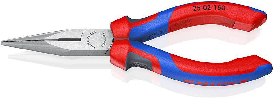KNIPEX Flachrundzange 140 mm mit Schneide, Comfort-Griff, polierter Kopf