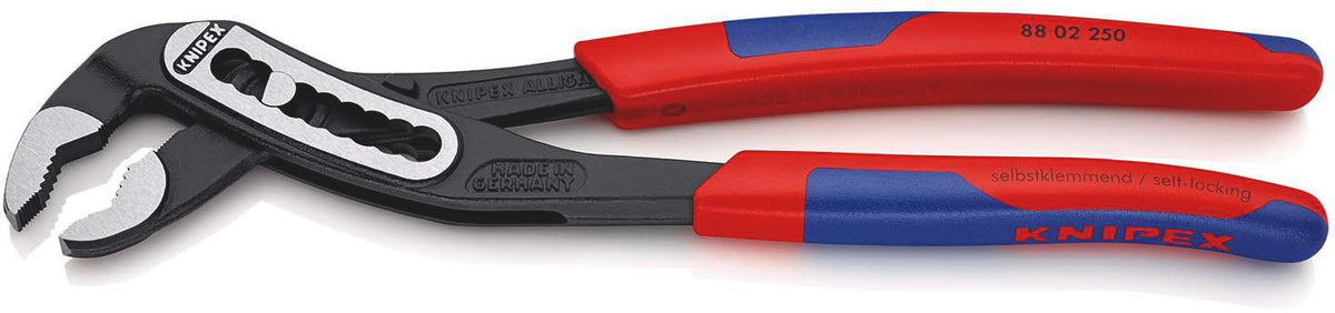 KNIPEX Wasserpumpenzange Alligator 180 mm mit Comfort-Griff und 9-fach Rastenverstellung