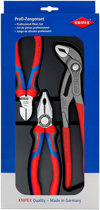 KNIPEX Zangensatz Bestseller-Paket 3-teilig poliert im Kunststoff-Tiefziehteil