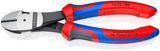 KNIPEX Kraftseitenschneider 140 mm, poliert, Form 0, Mehrkomponenten-Hüllen – 20 % Kraftersparnis