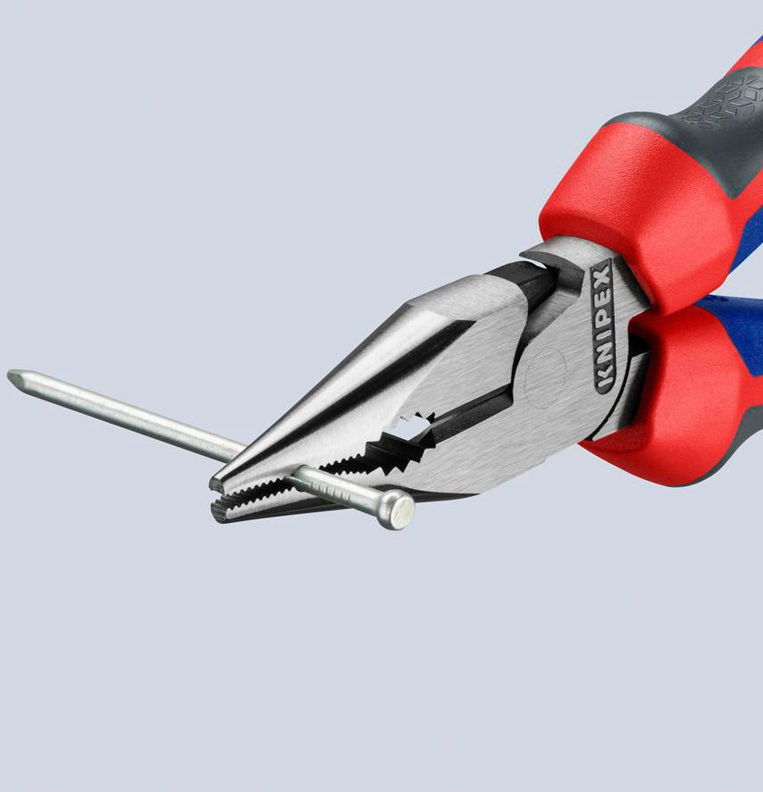 KNIPEX Spitzkombizange 145 mm Comfort-Griff – poliert, schwarz atramentiert, für Flach- und Rundmaterial