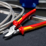 KNIPEX Kraftseitenschneider VDE 250 mm – 20 % Kraftersparnis, isoliert bis 1000 V