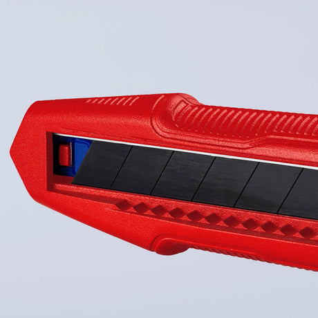 KNIPEX CutiX® Cuttermesser 18 mm Klingenbreite mit Klingenstabilisierung, Magnesiumgehäuse