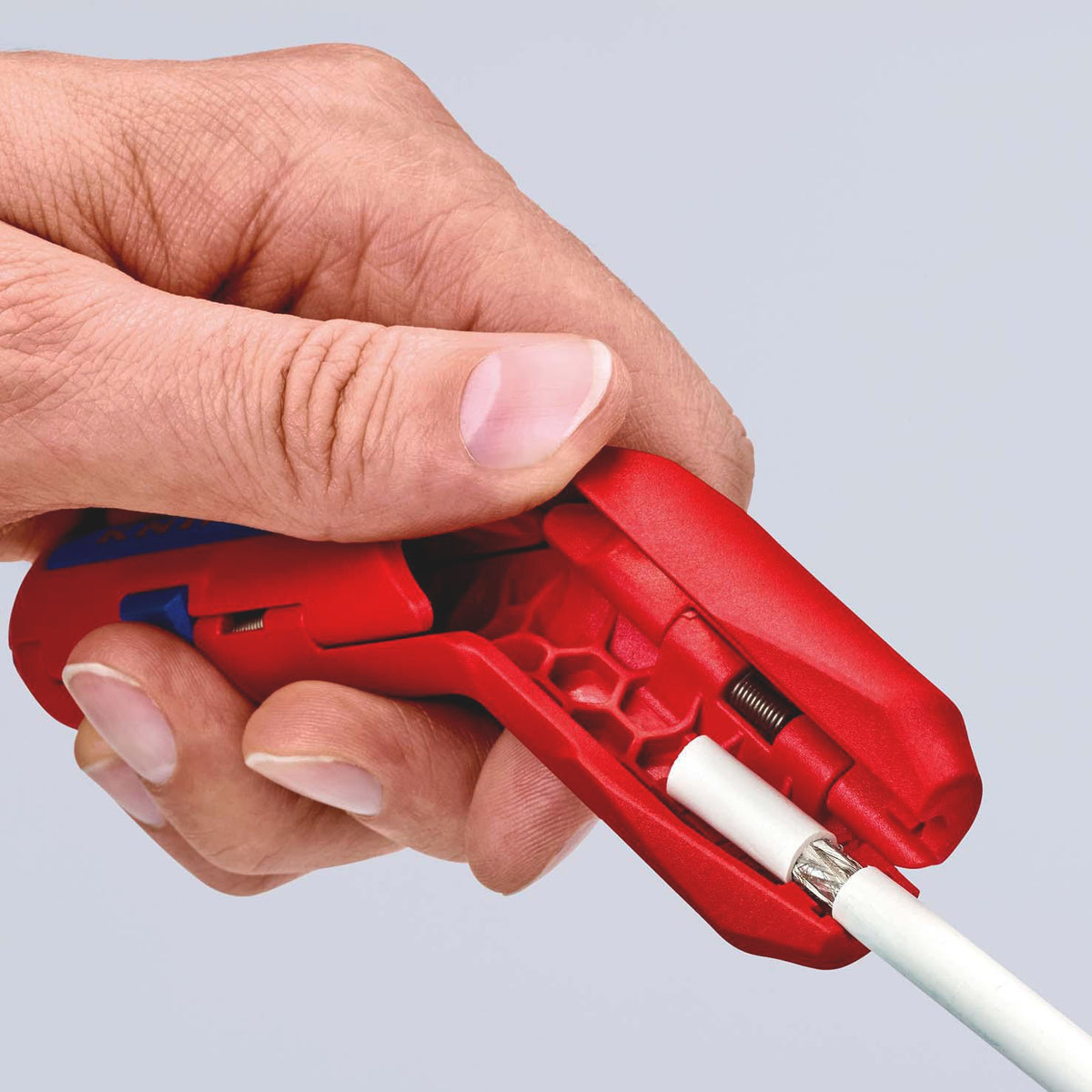 KNIPEX ErgoStrip® Universal-Abmantelungswerkzeug 130 mm für Rund-, Feuchtraum- und Datenkabel