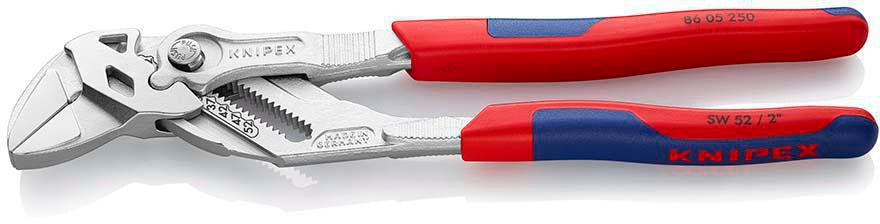 KNIPEX Zangenschlüssel 400 mm – Spannweite 85 mm, verchromt, mit Kunststoffüberzug