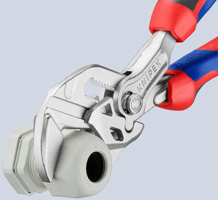 KNIPEX Zangenschlüssel 400 mm – Spannweite 85 mm, verchromt, mit Kunststoffüberzug