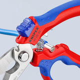 KNIPEX Elektriker-/Handwerkerschere 160 mm mit Mehrkomponenten-Hüllen und Crimpstellen