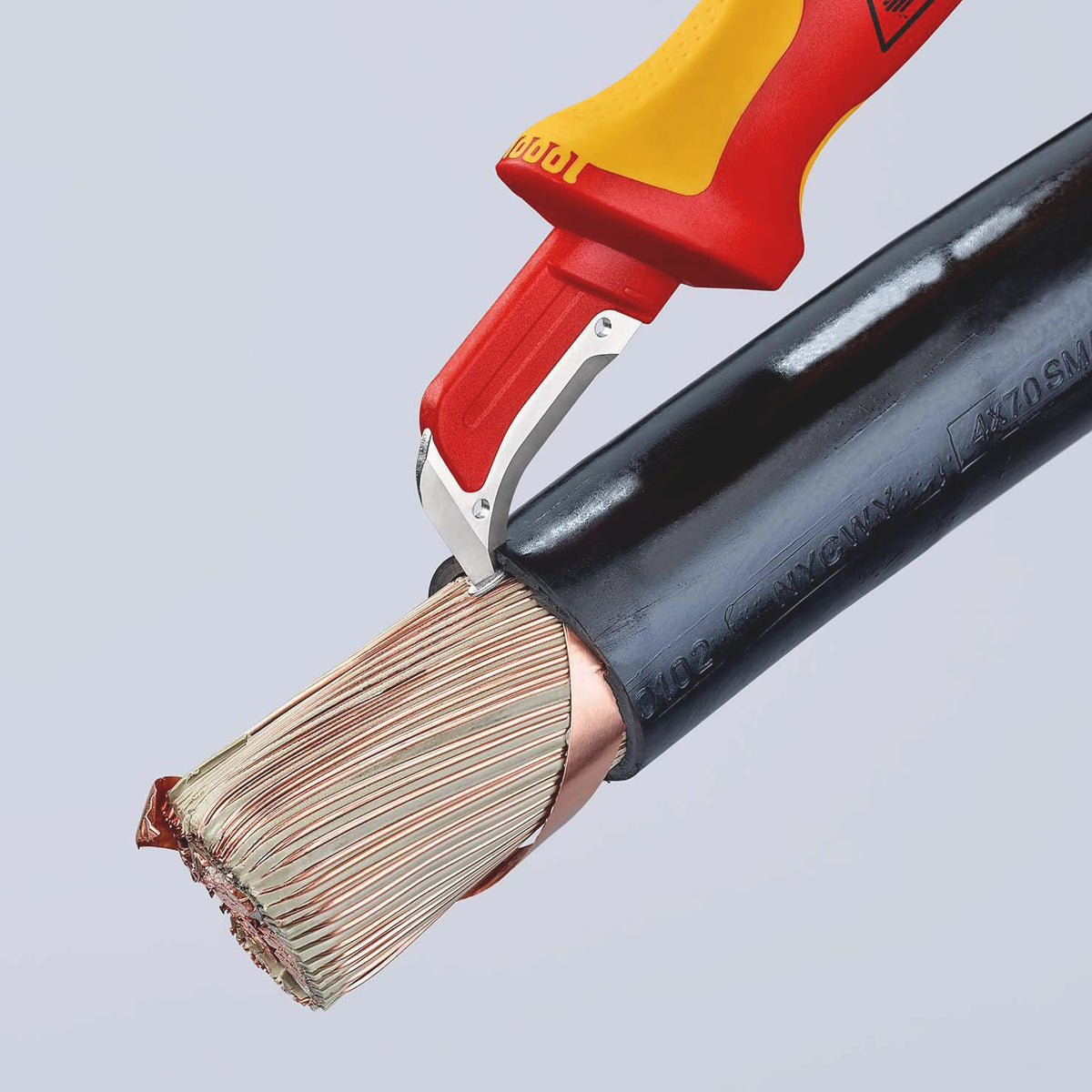 KNIPEX Abmantelungsmesser 155 mm VDE-isoliert mit Mehrkomponentengriff