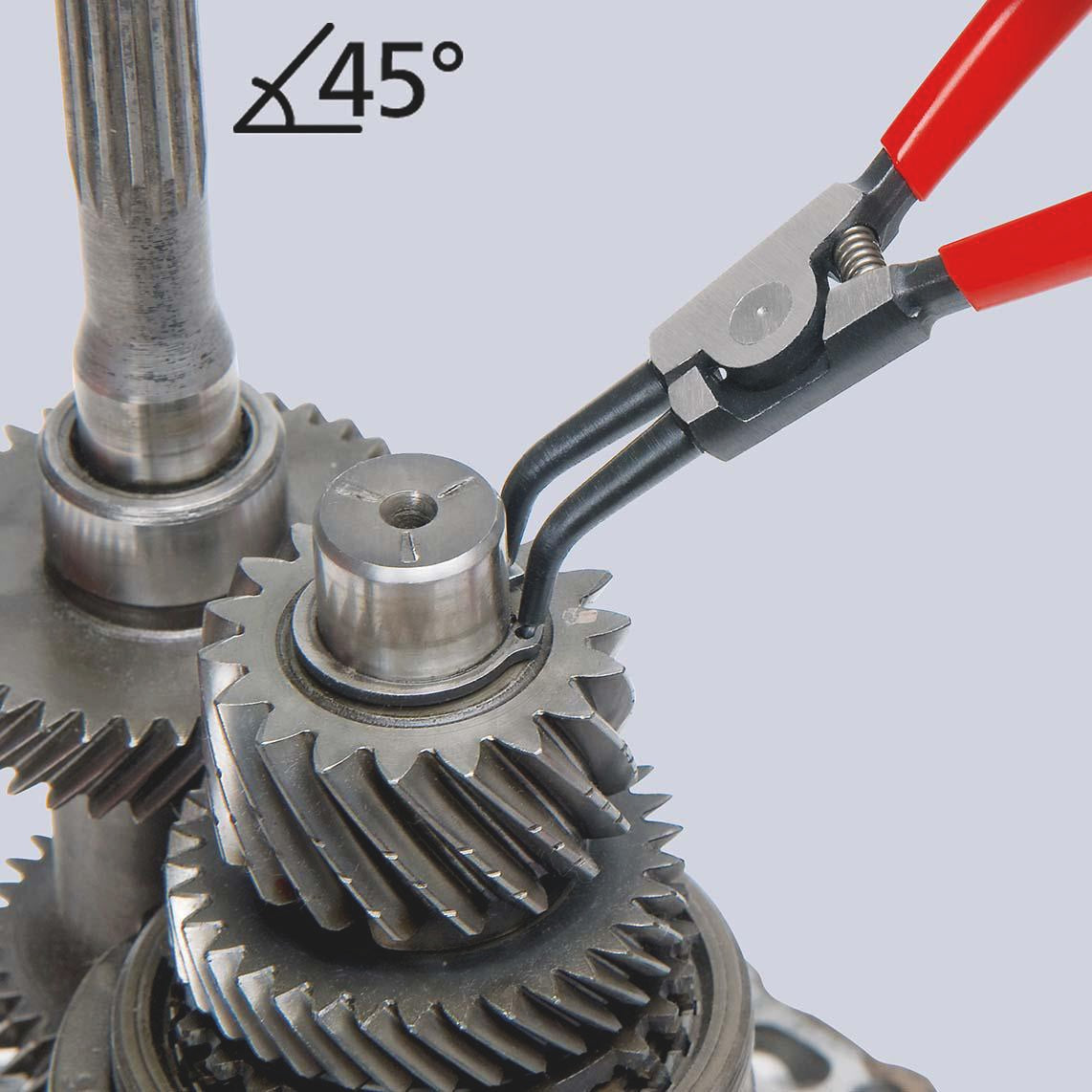 KNIPEX Sicherungsringzange A 02 für Wellen Ø 3-10 mm – 45° gewinkelte Spitzen, DIN 5254 B