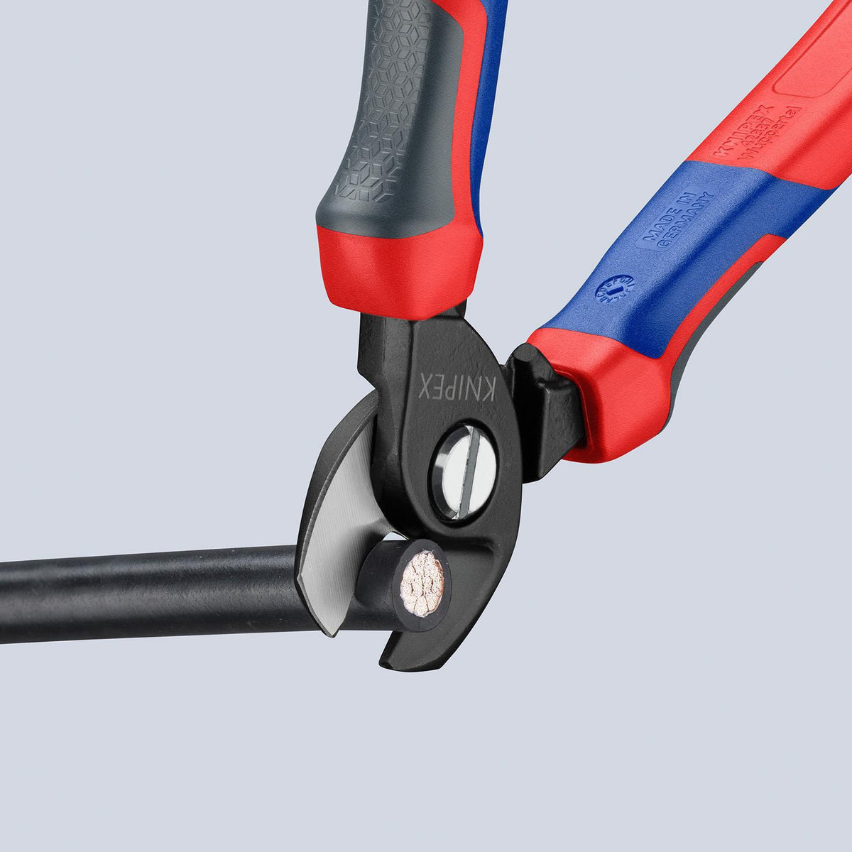 KNIPEX Kabelschere 165 mm mit Comfort-Griff – präziser Schnitt für Kupfer- und Alukabel