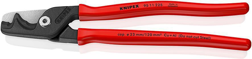KNIPEX Kabelschere StepCut XL 225 mm – Kraftgelenk, brünierter Kopf, bis 120 mm²