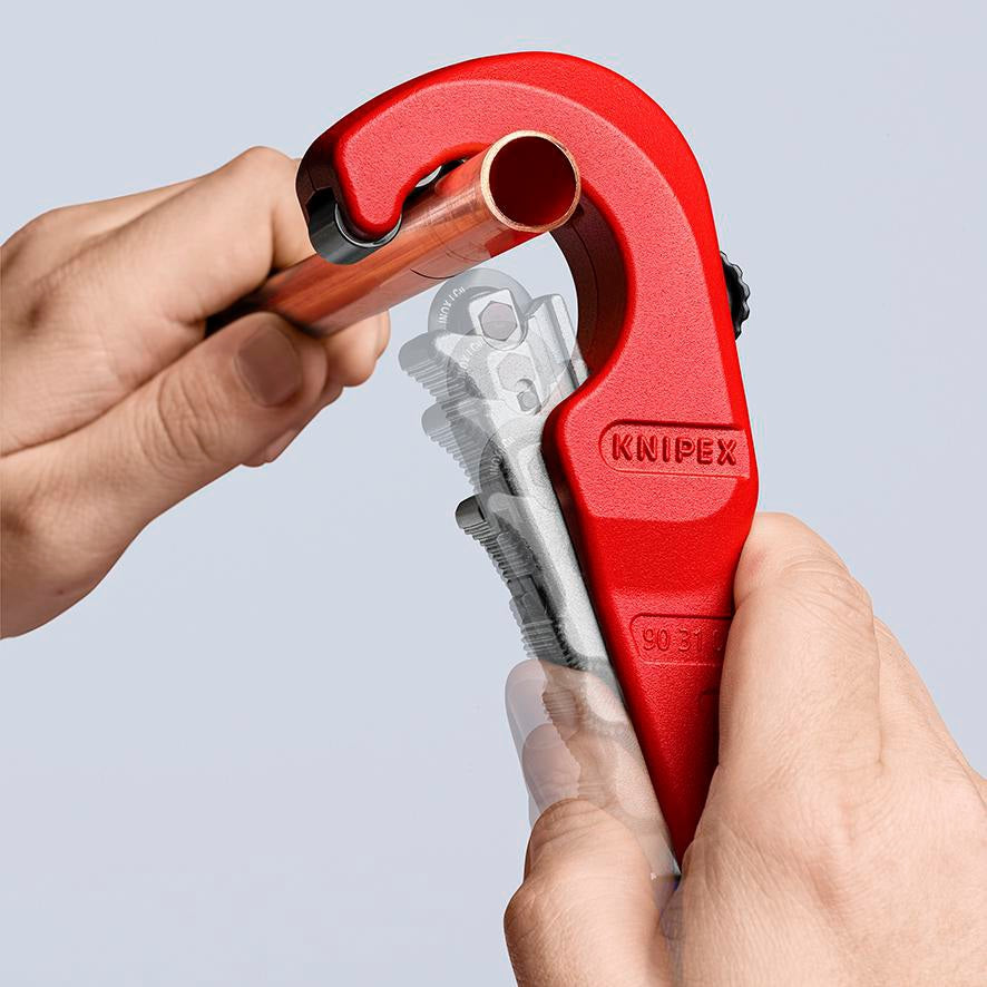 KNIPEX Rohrabschneider TubiX® 6-35 mm – QuickLock-Einhandschnellfixierung für Kupfer, Messing, Edelstahl