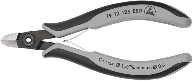 KNIPEX Präzisions-Elektronik-Seitenschneider 125 mm – ESD, induktiv gehärtete Schneiden, feinste Facette