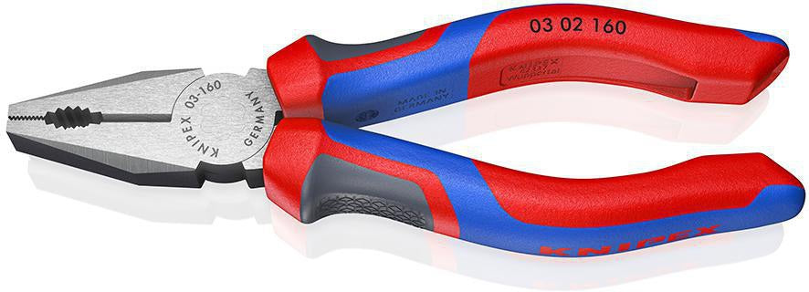 KNIPEX Kombizange 160 mm mit Comfort-Griff – polierter Kopf, induktiv gehärtete Schneiden
