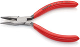 KNIPEX Flachrundzange 125 mm poliert mit Kunststoffüberzug – Radiozange mit Schneide