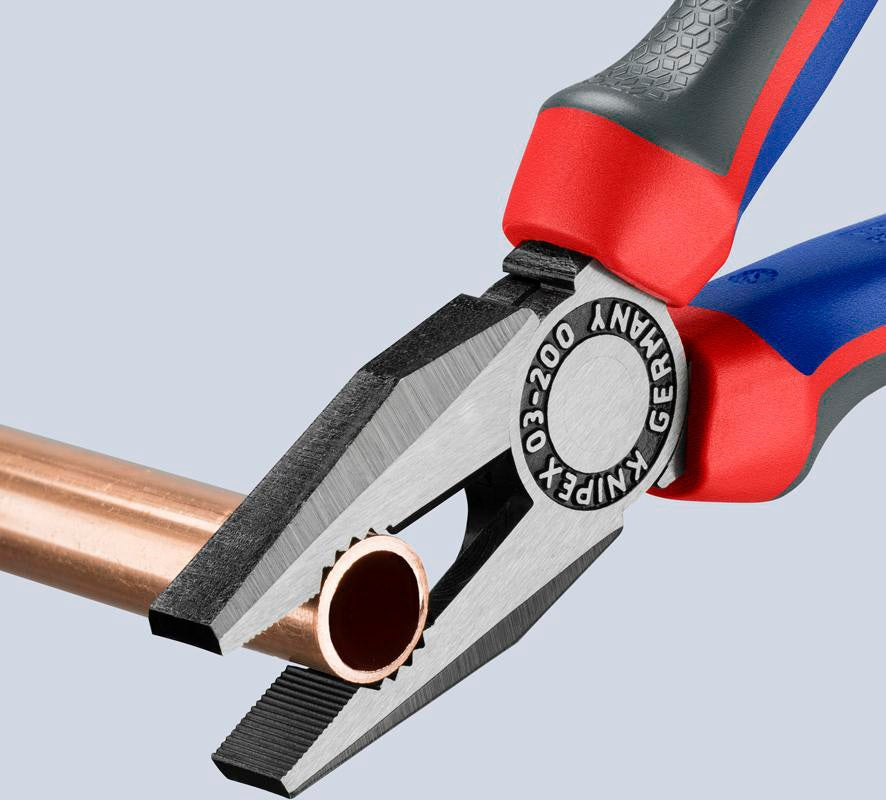 KNIPEX Kombizange 160 mm mit Comfort-Griff – polierter Kopf, induktiv gehärtete Schneiden