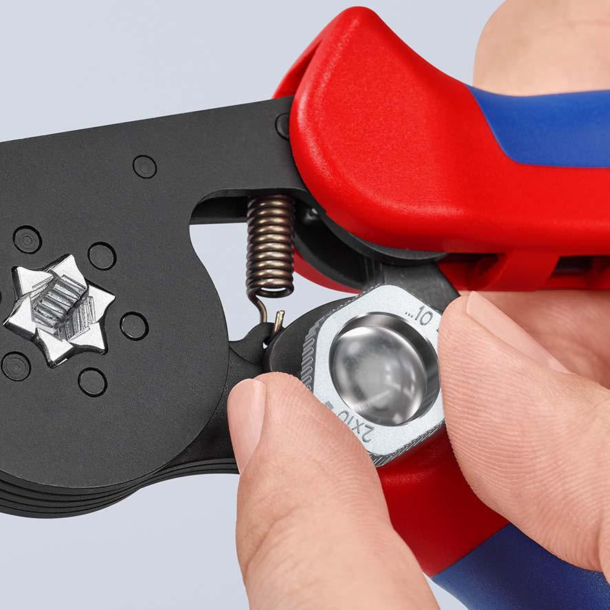 KNIPEX Aderendhülsenzange 180 mm selbsteinstellend 0,08–16 mm² – brünierter Kopf, Mehrkomponenten-Hüllen