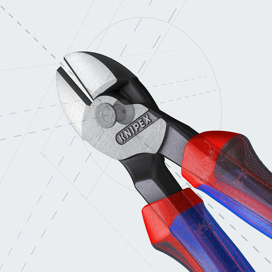KNIPEX Kraftseitenschneider 140 mm, poliert, Form 0, Mehrkomponenten-Hüllen – 20 % Kraftersparnis