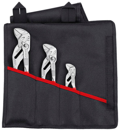 KNIPEX Zangenschlüsselset 5-teilig verchromt in Rolltasche – Zangen-Set für Handwerk & Werkstatt