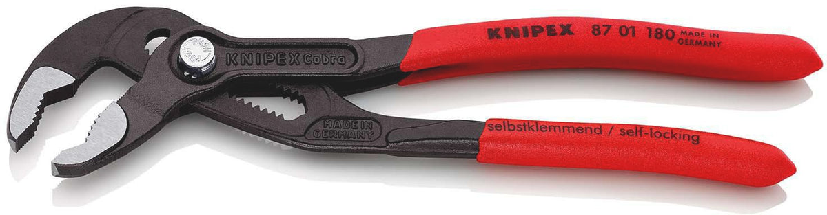 KNIPEX Cobra® Wasserpumpenzange 300 mm Quick Set – selbstklemmend, 30 Einstellpositionen, Spannweite 60 mm