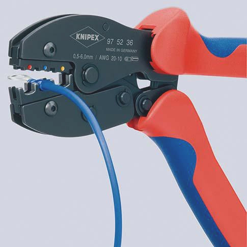 KNIPEX Crimpzange PreciForce® 220 mm für 0,5–6 mm² – Einhandbedienung, Präzisionsprofile