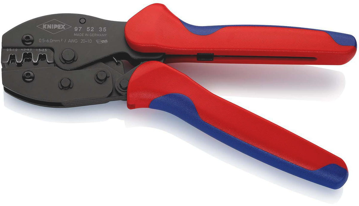 KNIPEX Crimpzange PreciForce® 220 mm für 0,5–6 mm² – Einhandbedienung, Präzisionsprofile