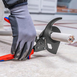 KNIPEX Kabelschneider 250 mm für Cu- und Al-Kabel bis 32 mm – Einhand-Ratschenprinzip