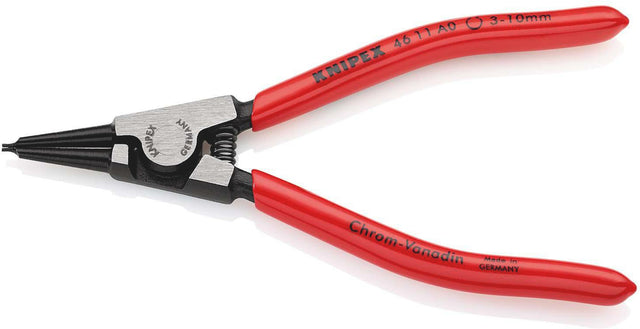 KNIPEX Sicherungsringzange A 0 für Wellen Ø 3-10 mm, poliert, gerade Spitzen, Chrom-Vanadin-Stahl