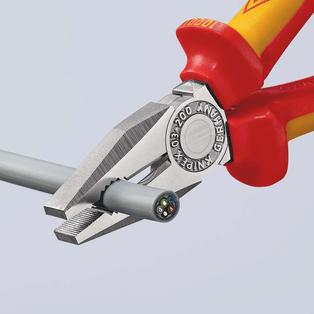 KNIPEX Kombizange VDE 160 mm mit Mehrkomponenten-Hüllen, verchromt, isoliert bis 1000 V