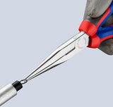 KNIPEX Flachrundzange 200 mm verchromt mit Comfort-Griff und Schneide