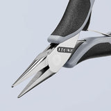 KNIPEX Elektronik-Greifzange ESD 115 mm – flachbreite Backen, spiegelpoliert, Form 3