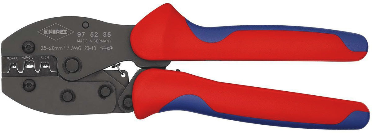 KNIPEX Crimpzange PreciForce® 220 mm für 0,5–6 mm² – Einhandbedienung, Präzisionsprofile