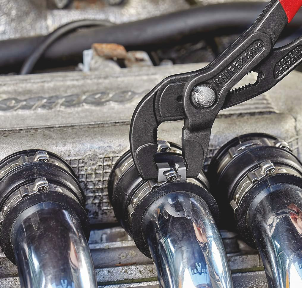 KNIPEX Schlauchschellenzange 250 mm – Für Click-Schellen und beengte Verhältnisse