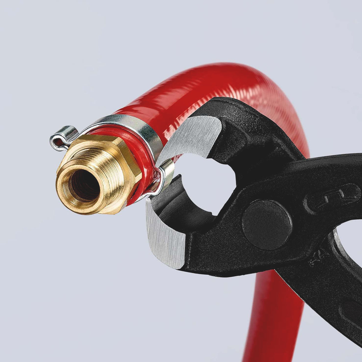 KNIPEX Ohrklemmenzange 220 mm – für 1-Ohr- und 2-Ohrklemmen, Kopf schwarz atramentiert