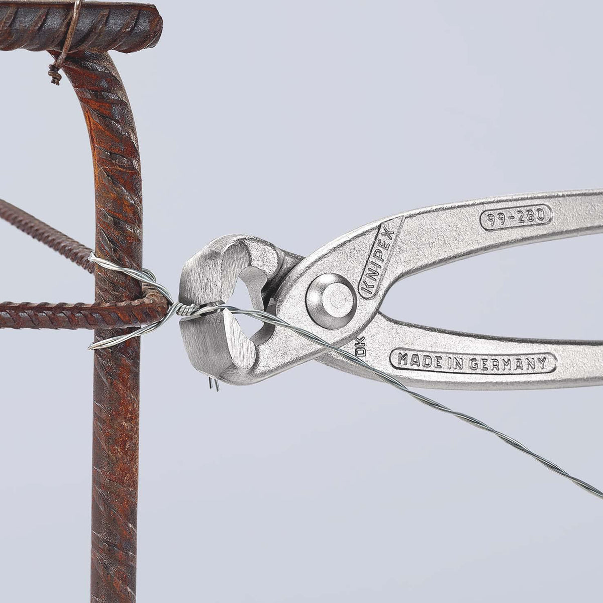 KNIPEX Monierzange 220 mm – Verdrillen und Schneiden von Bindedraht in einem Arbeitsgang