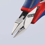 KNIPEX Elektronikseitenschneider 130 mm Form 0 mit Facette und 2K-Hülle, spiegelpolierter Kopf