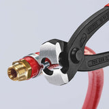 KNIPEX Ohrklemmenzange 220 mm – für 1-Ohr- und 2-Ohrklemmen, Kopf schwarz atramentiert